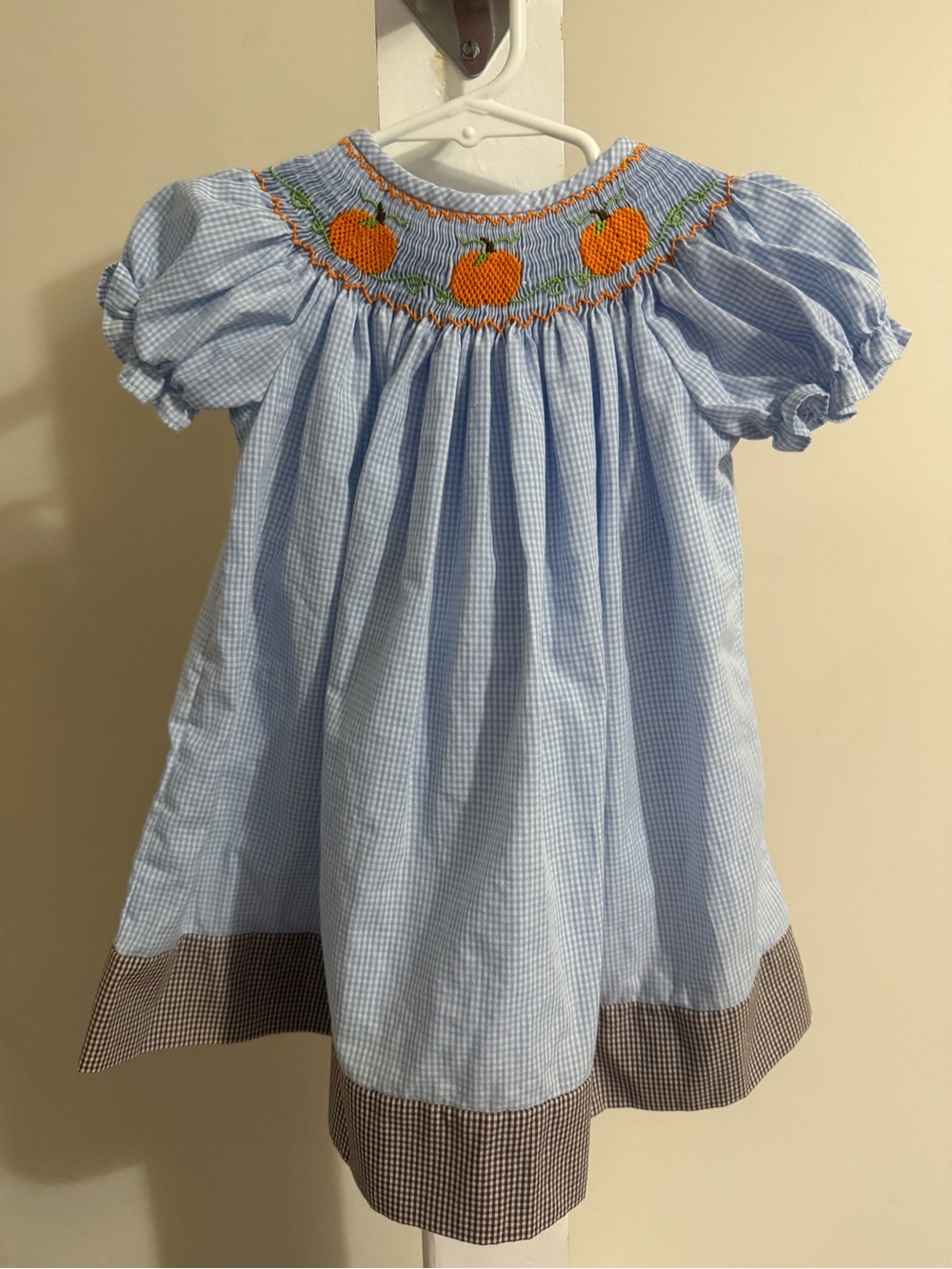 Tricia Smocked Pumpkin Bishop Dress